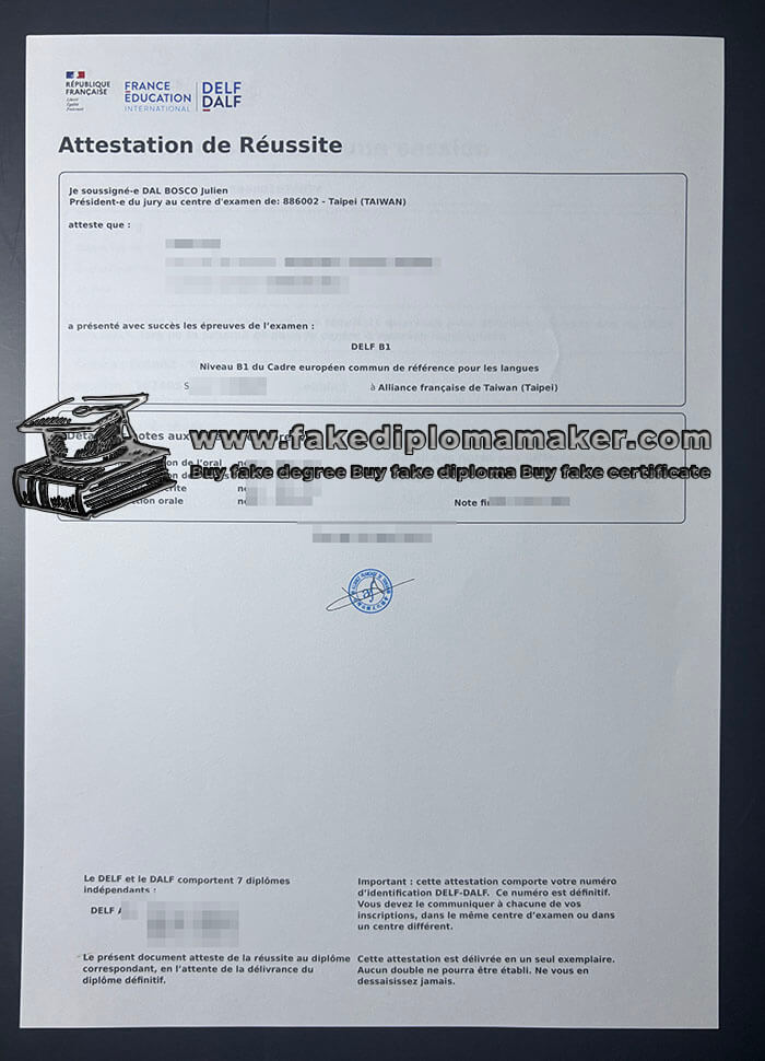 purchase realistic DELF official transcript