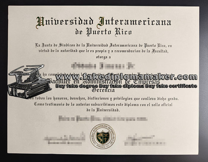 purchase realistic University Interamericana de Puerto Rico diploma