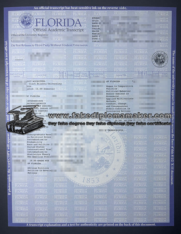 purchase realistic Florida University Transcript