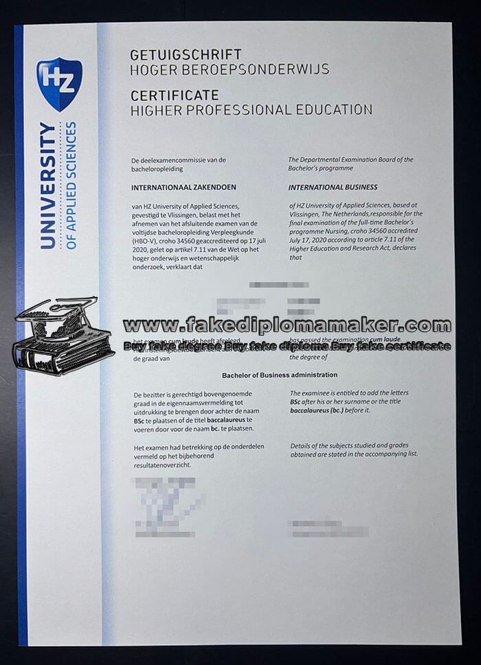purchase realistic HZ University of Applied Sciences diploma