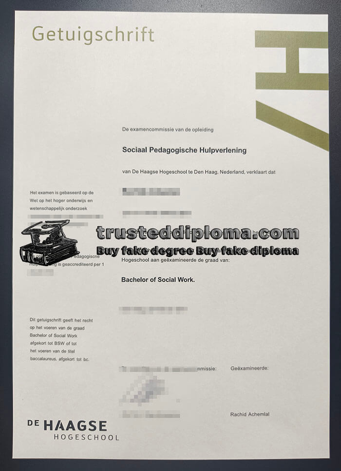 purchase realistic De Haagse Hogeschool diploma