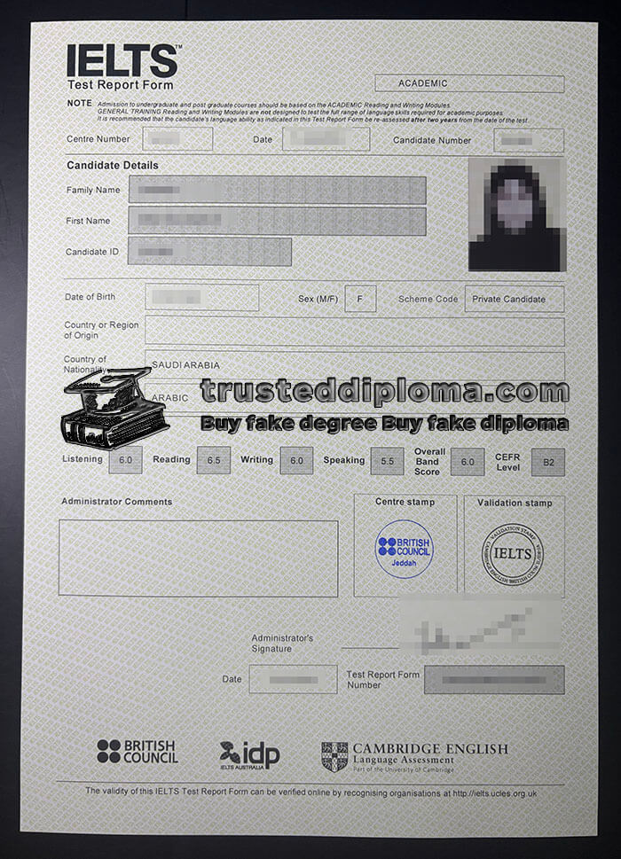 purchase realistic IELTS Test Report Form
