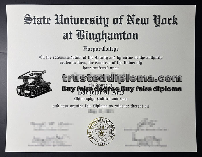 purchase realistic SUNY Binghamton diploma