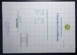 purchase realistic South African Police Service certificate