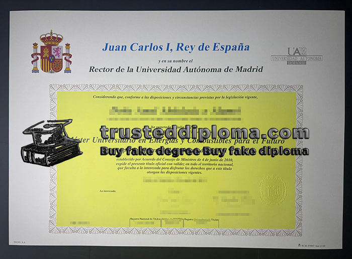 purchase realistic Universidad Autonoma de Madrid diploma