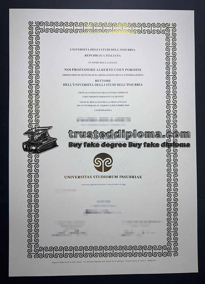 purchase realistic Universitas Studiorum Insubriae diploma