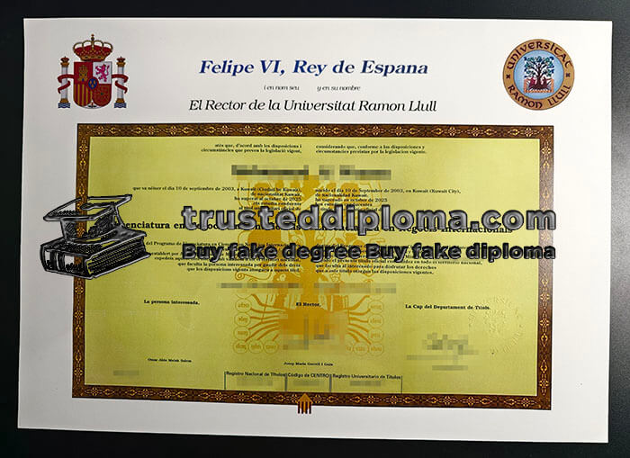purchase realistic Universitat Ramon Llull diploma