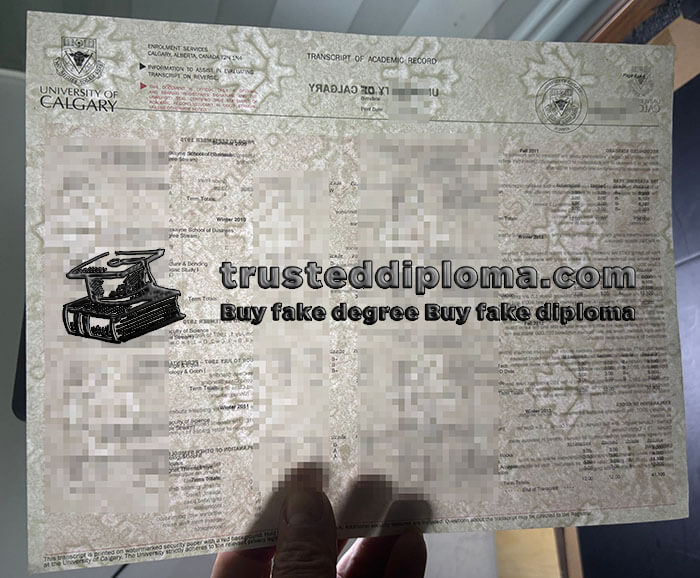 purchase realistic University of Calgary Transcript