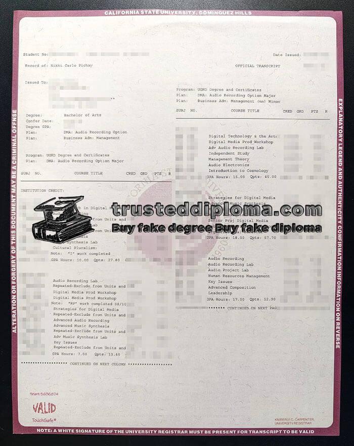 purchase realistic Cal State Transcript