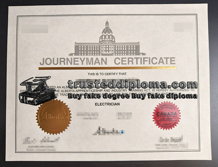 purchase realistic Canada Journeyman Certificate