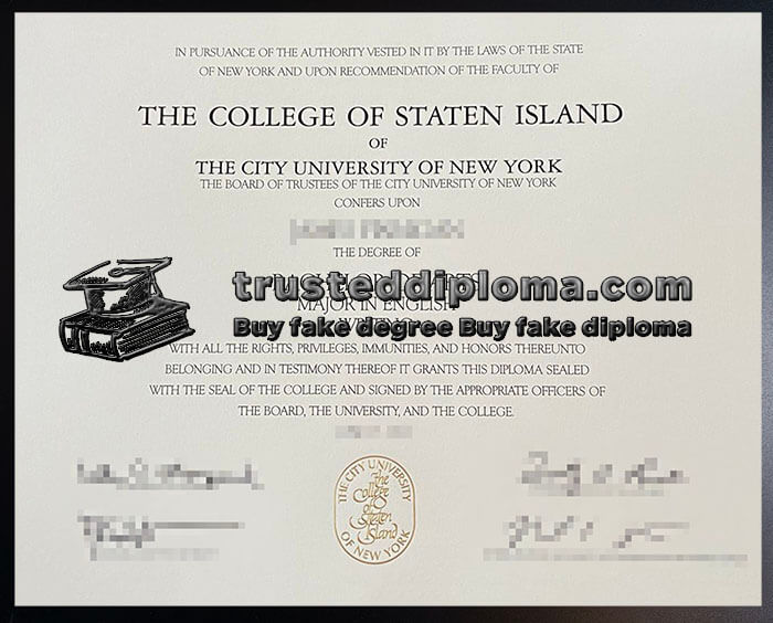 purchase realistic College of Staten Island diploma