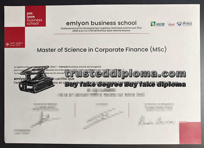 purchase realistic Emlyon Business School diploma