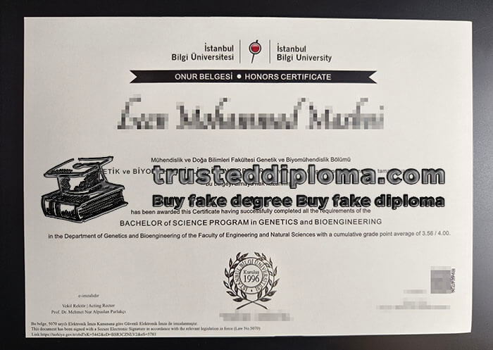purchase realistic Istanbul Bilgi University certificate