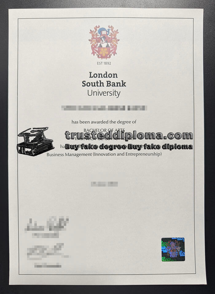purchase realistic London South Bank University diploma