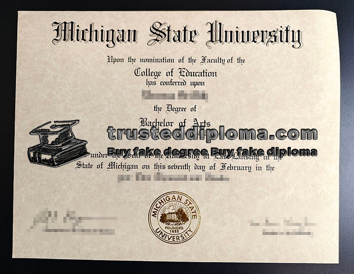 purchase realistic Michigan State University College of Education diploma