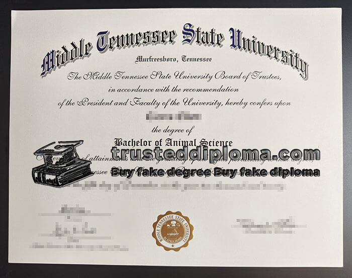 purchase realistic Middle Tennessee State University diploma