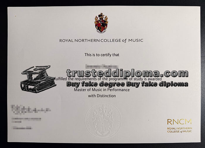 purchase realistic Royal Northern College of Music diploma
