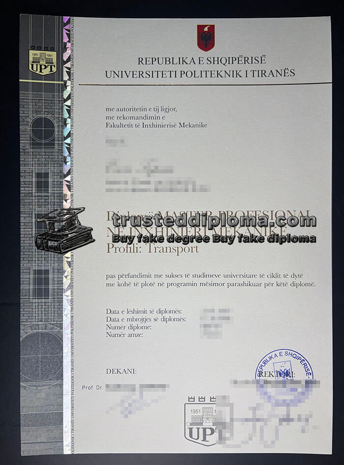 purchase realistic Universiteti Politeknik I Tiranes diploma
