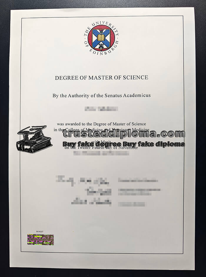 purchase realistic University of Edinburgh diploma