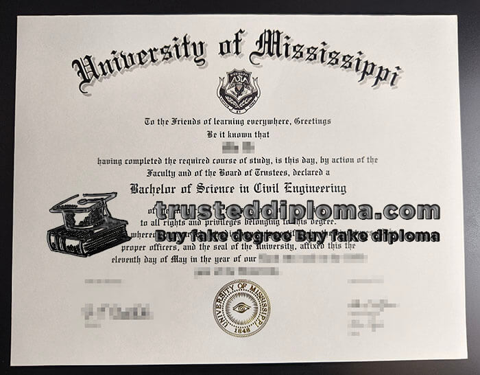 purchase realistic University of Mississippi diploma