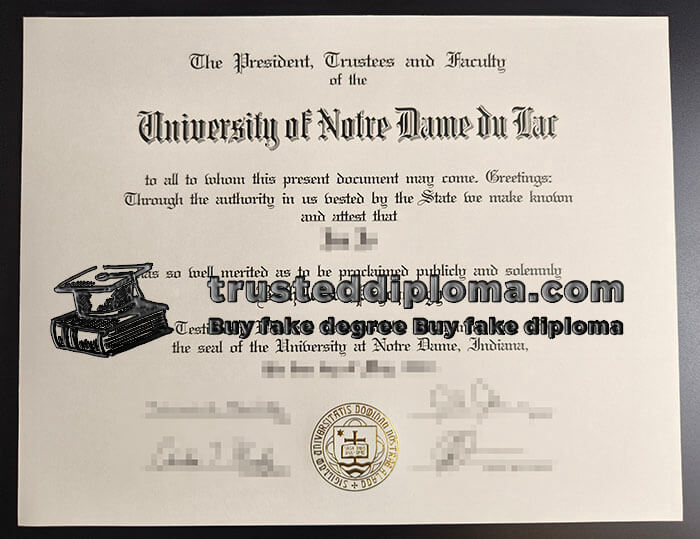 purchase realistic University of Notre Dame du Lar diploma