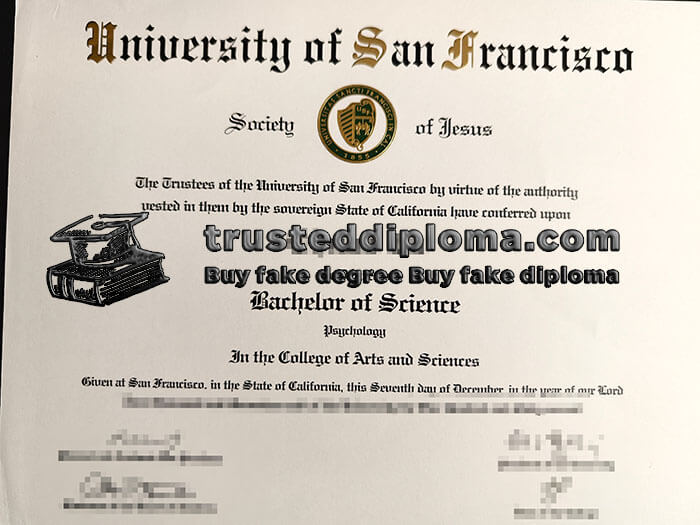 purchase realistic University of San Francisco diploma