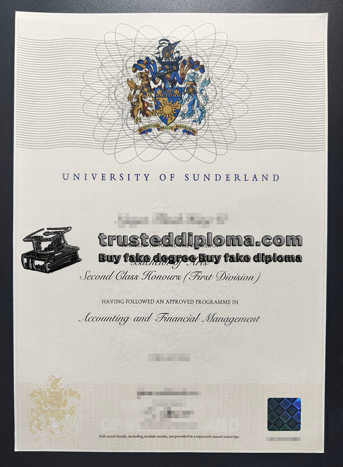 purchase realistic University of Sunderland diploma