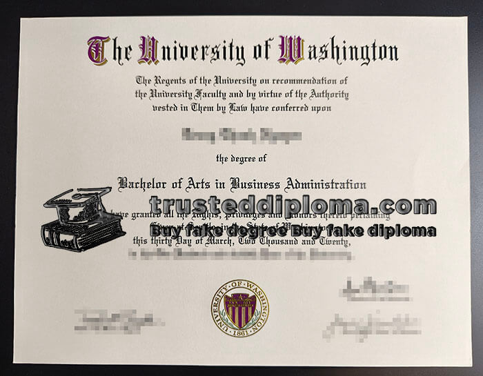 purchase realistic University of Washington diploma