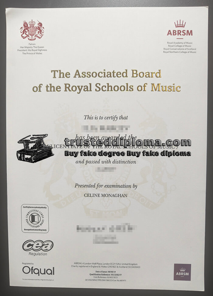 purchase realistic ABRSM certificate