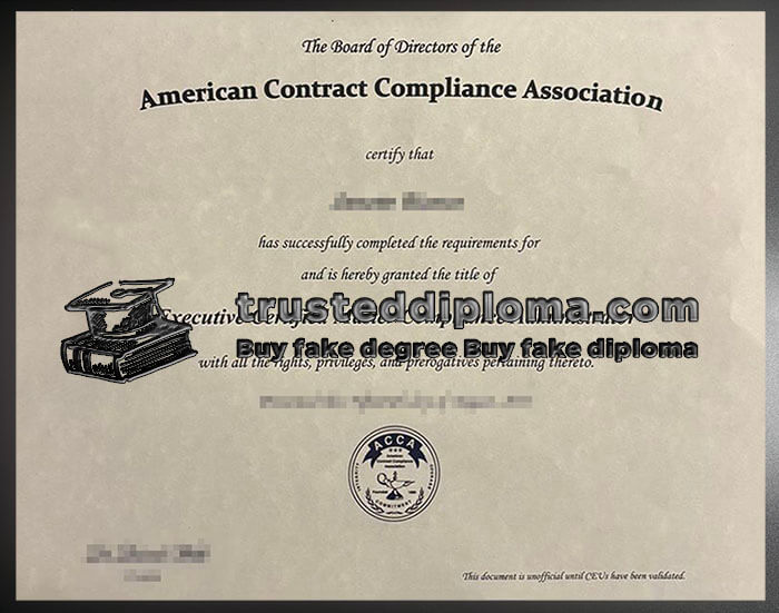 purchase realistic American Contract Compliance Association certificate