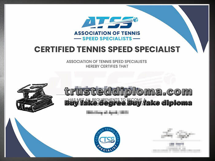 purchase realistic Association of Tennis Speed Specialists certificate