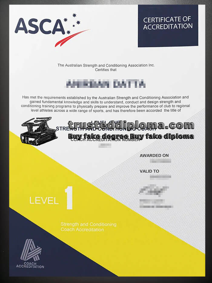 purchase realistic Australian Strength and Conditioning Association certificate