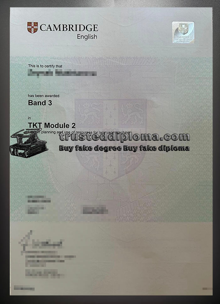 purchase realistic Cambridge English TKT Module certificate