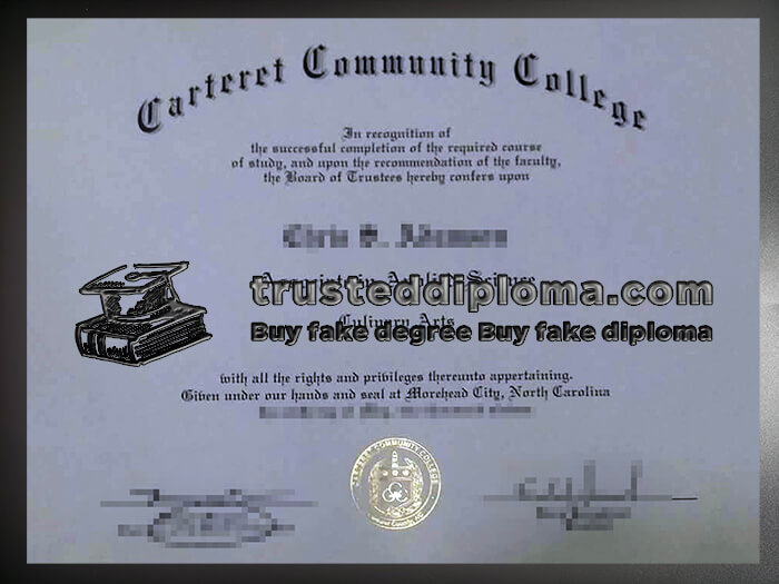 purchase realistic Carteret Community College diploma