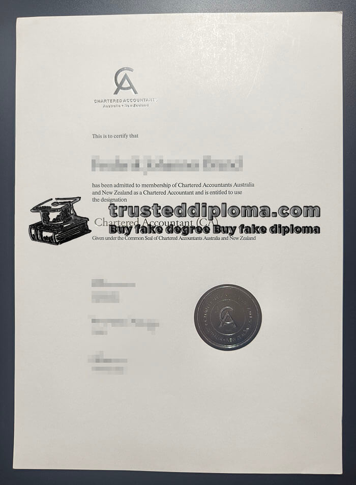 purchase realistic Chartered Accountants Australia New Zealand certificate