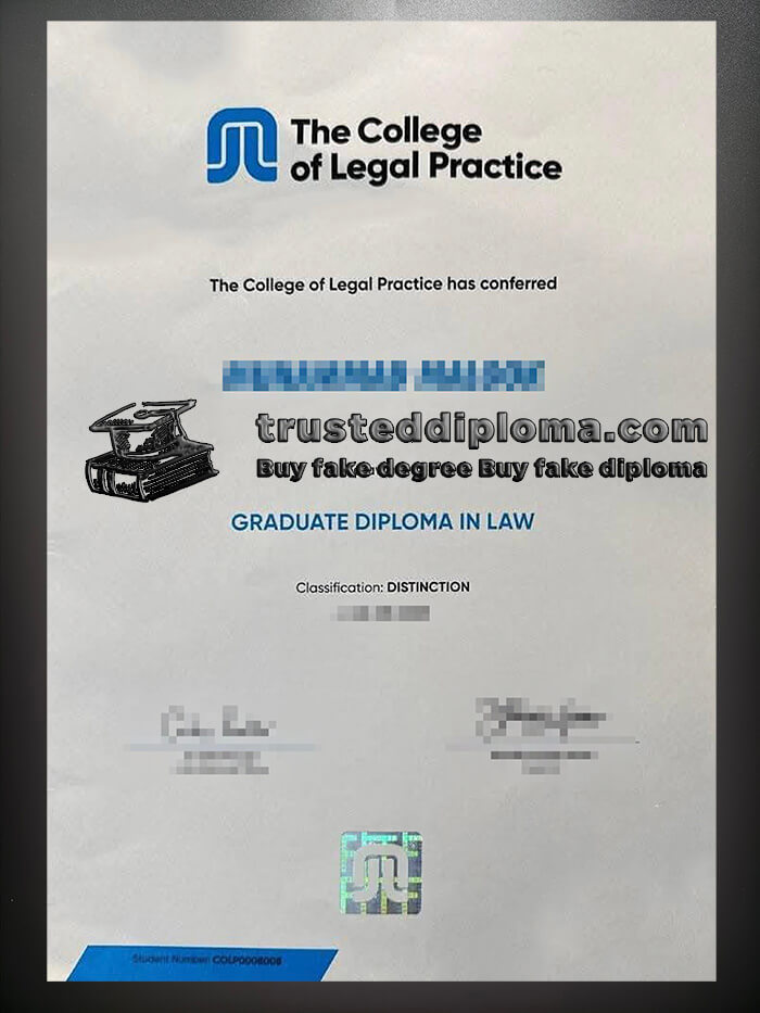 purchase realistic College of Legal Practice diploma