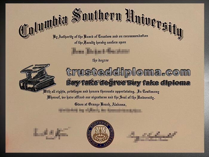 purchase realistic Columbia Southern University diploma