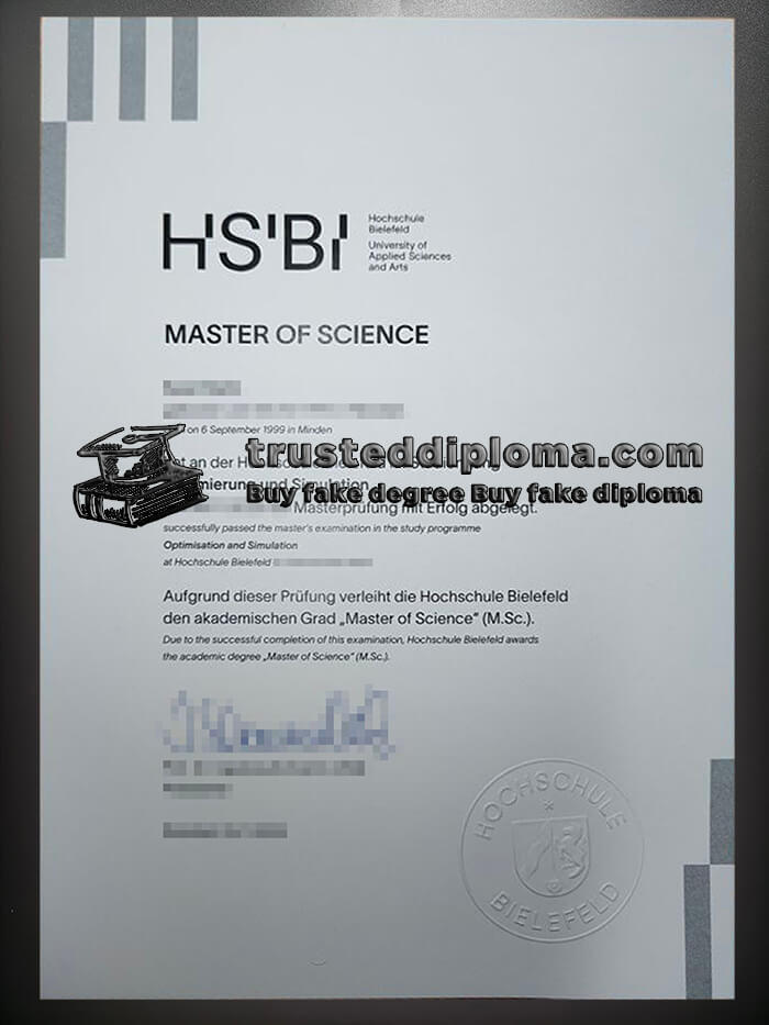 purchase realistic Hochschule Bielefeld diploma