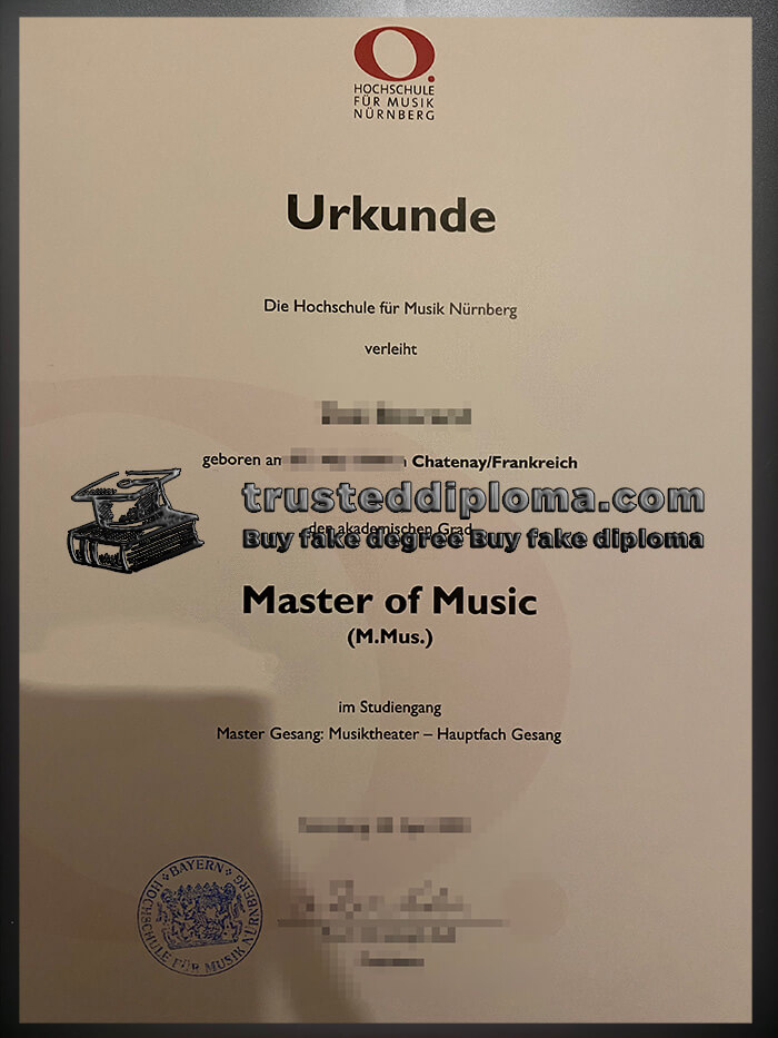 purchase realistic Hochschule für Musik Nürnberg diploma