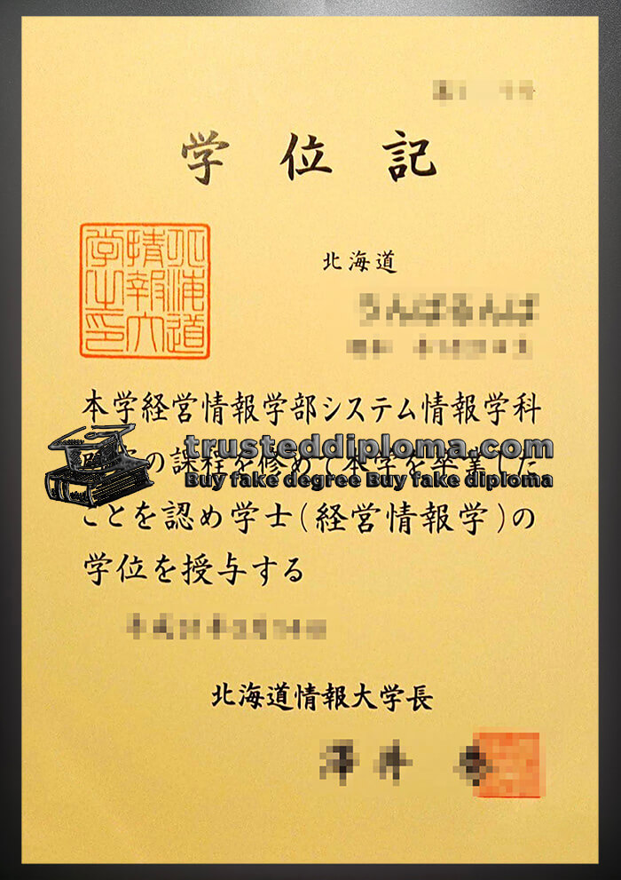 purchase realistic Hokkaido Information University diploma