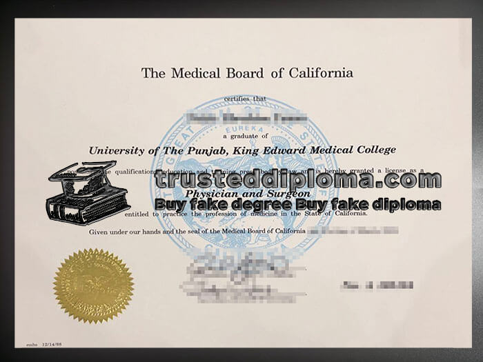 purchase realistic Medical Board of California diploma