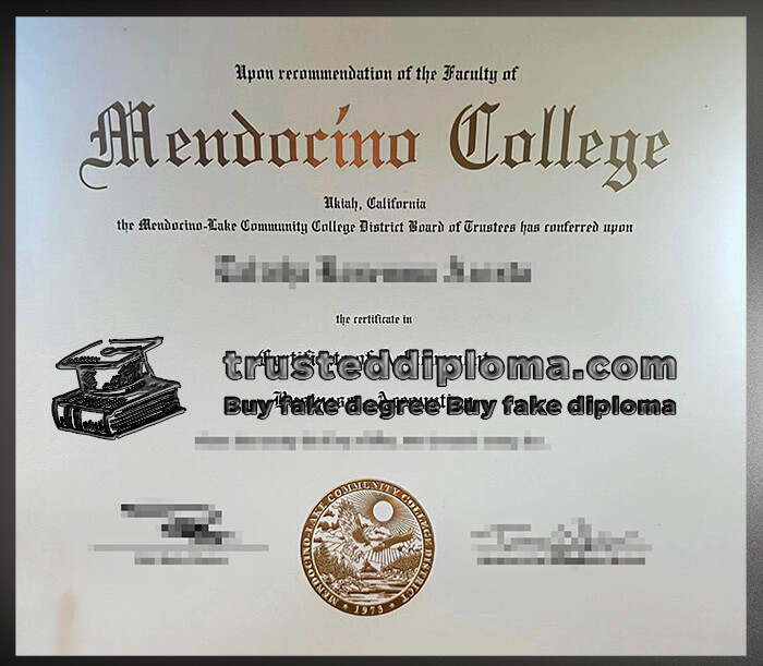 purchase realistic Mendocino College diploma