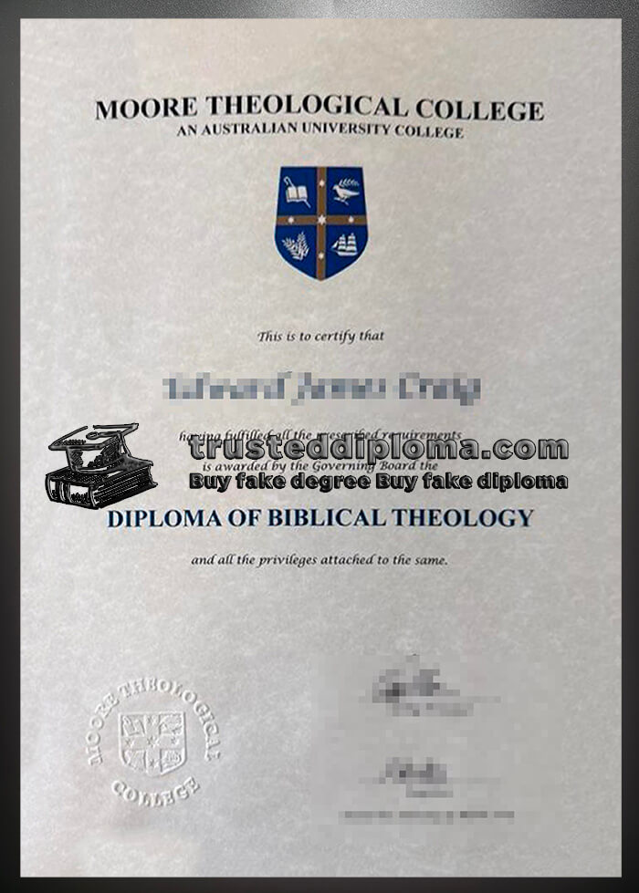 purchase realistic Moore Theological College diploma