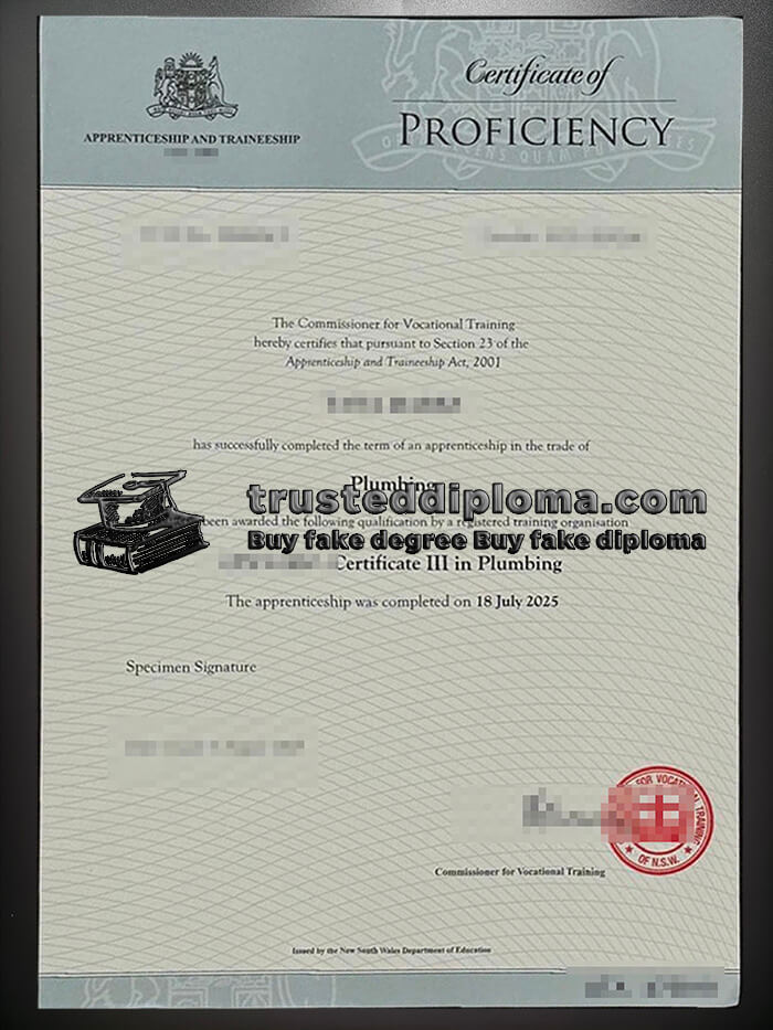 purchase realistic NSW Certificate of Proficiency