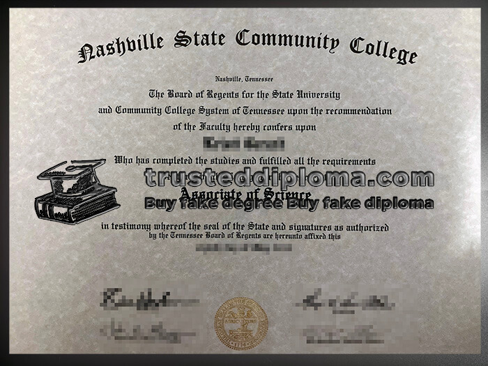 purchase realistic Nashville State Community College diploma