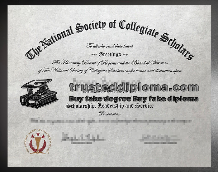 purchase realistic National Society of College Scholars certificate