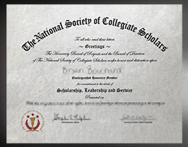 purchase realistic National Society of College Scholars certificate