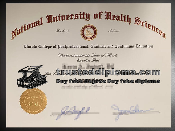 purchase realistic National University of Health Sciences diploma