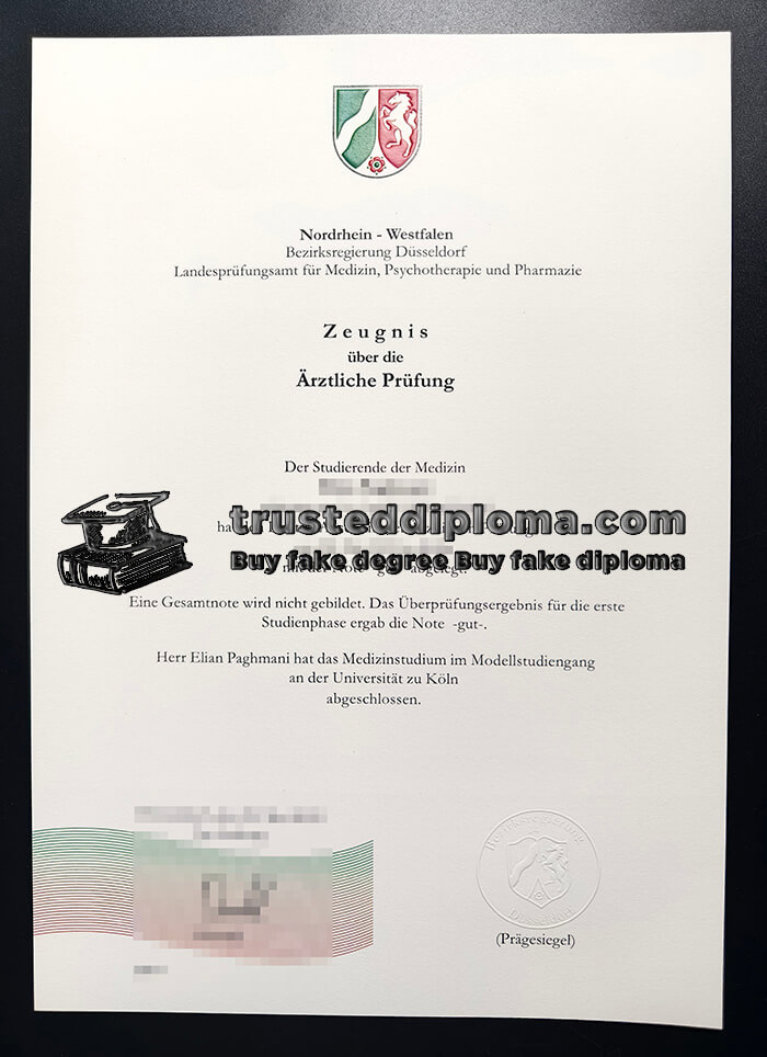 purchase realistic Nordrhein Westfalen Ärztliche Prüfung Zeugnis