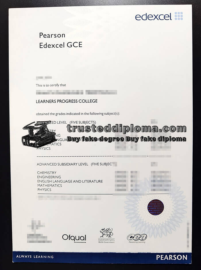 purchase realistic Pearson Edexcel GCE certificate